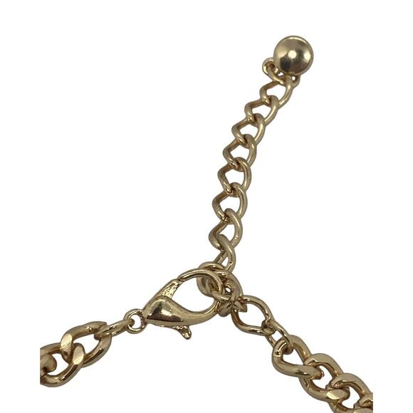 Fabulous Fashion 15” Gold Chain Necklace & Earrings Red Green Blue Disc Bib USA - Picture 5 of 16